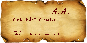 Anderkó Alexia névjegykártya